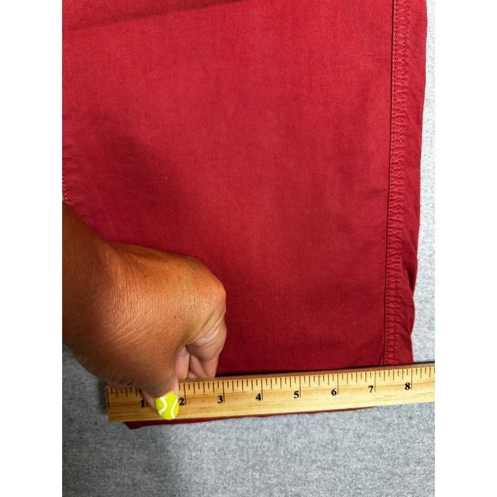 Banana Republic Aiden Summer Chino Pant Mens 35x32 Red Slim‎ Fit Cotton